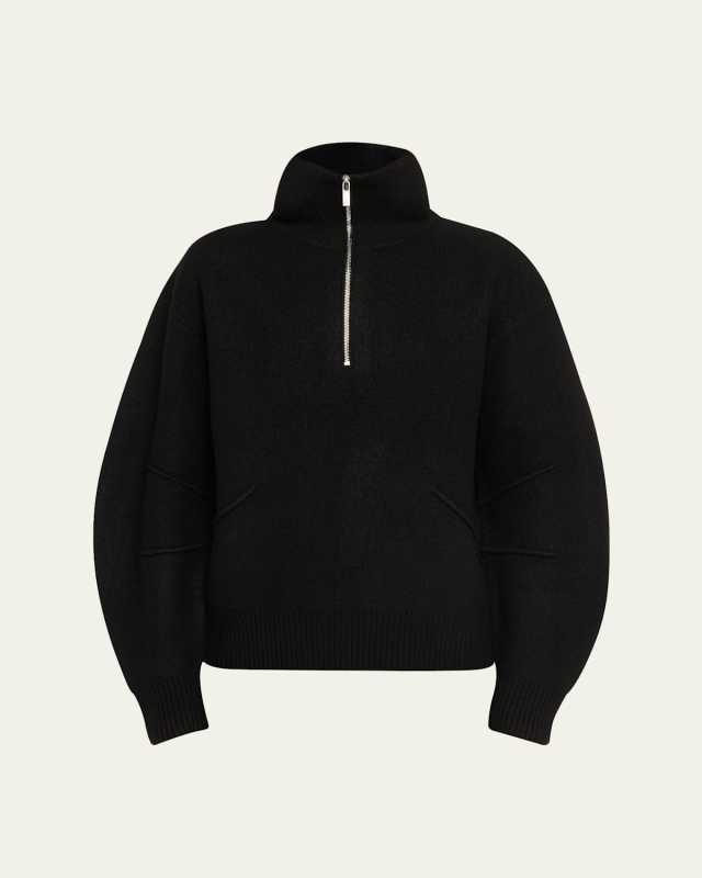 Boiled Wool Half-Zip Sweater